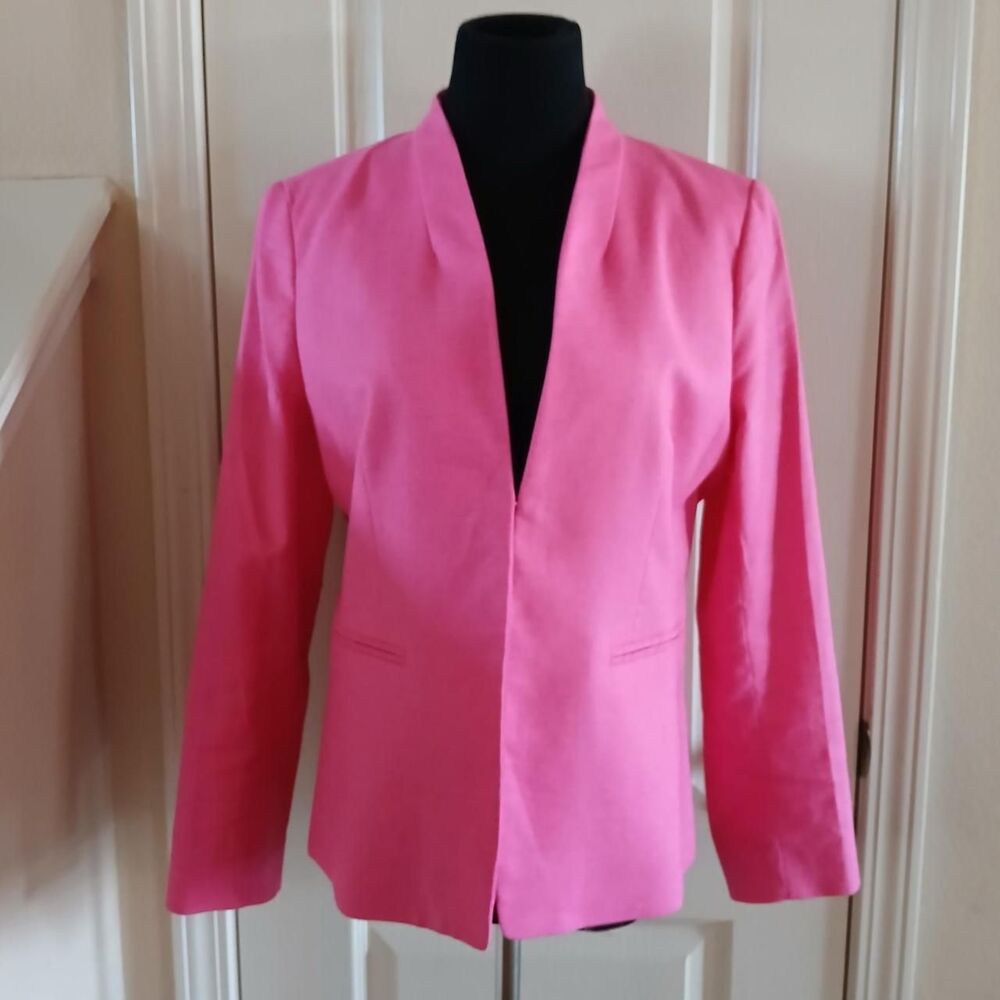 J.Crew Hot Pink Linen Blend Broadway Blazer 10 Old Money Luxury Coquette Barbie